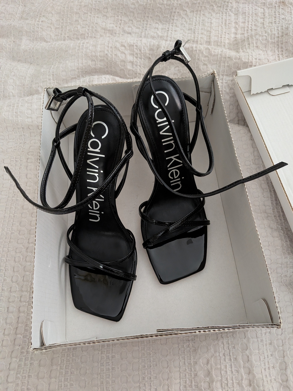 Calvin Klein Women's Tegin Black Square-Toe Heels